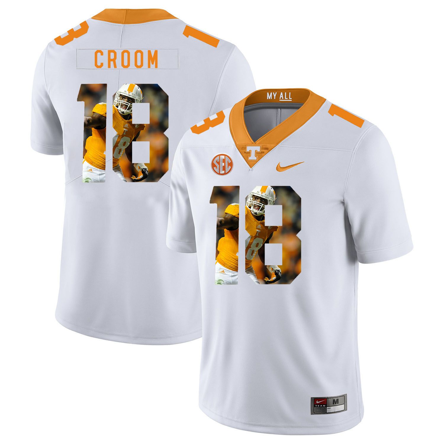 Men Tennessee Volunteers #18 Croom White Fashion Edition Customized NCAA Jerseys->customized ncaa jersey->Custom Jersey